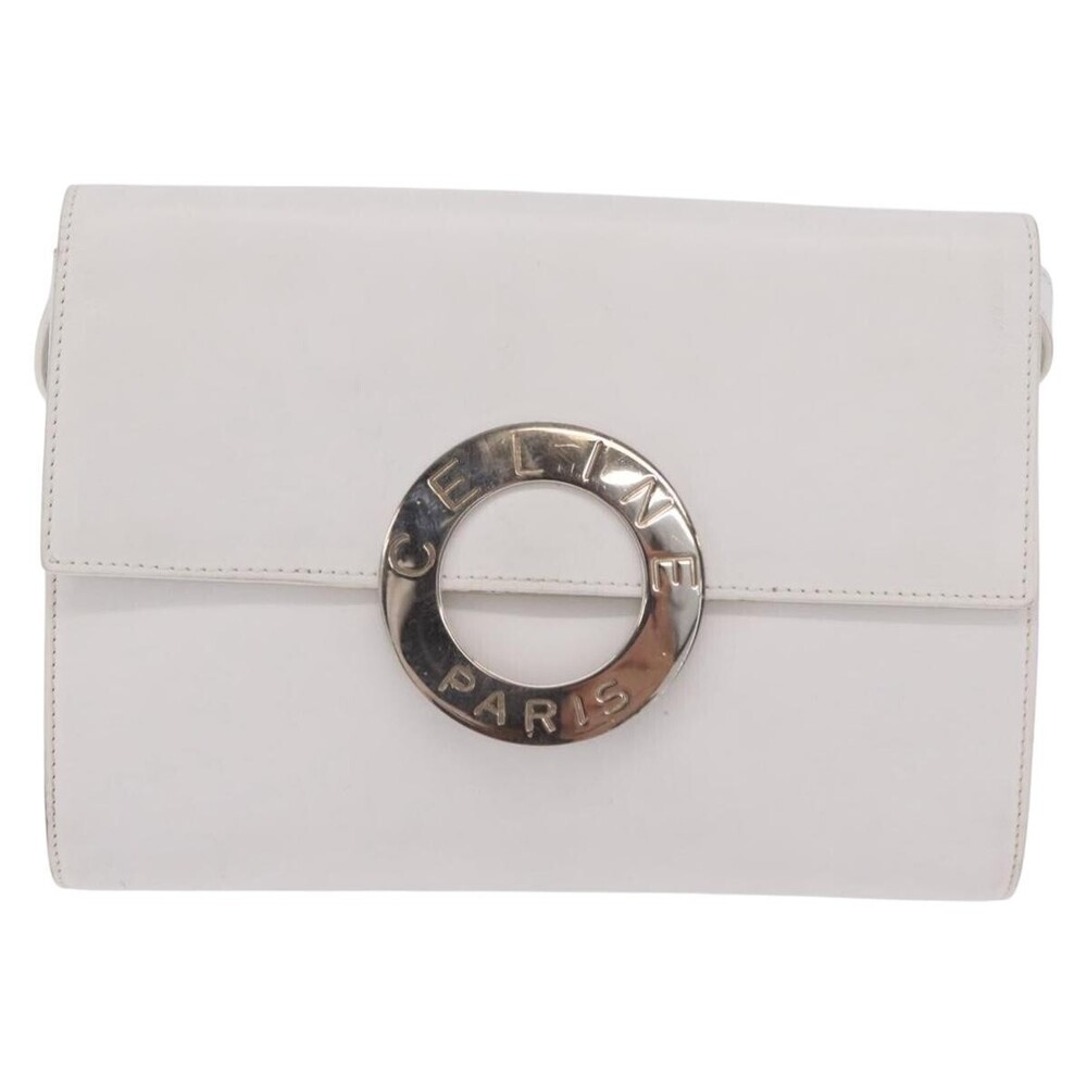Celine Vintage Circle Logo Leather Small